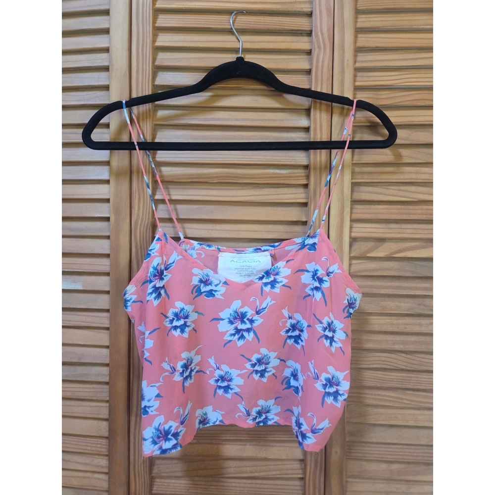 Acacia Swimwear Floral Tank Top - Coral and Blue